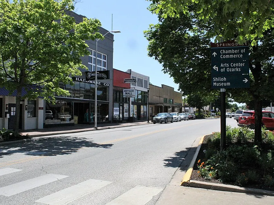 Emma Avenue in downtown Springdale, Arkansas
