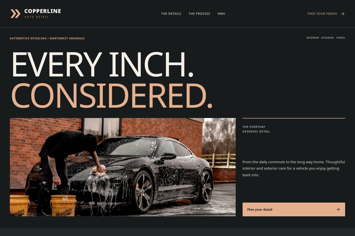 Nightshift: Copperline Auto Detail website preview