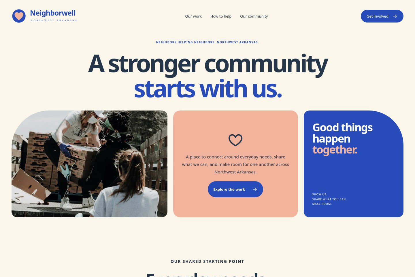 Common Good: Neighborwell NWA website preview